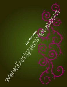 019- fashion portfolio background template vine swirls green-c