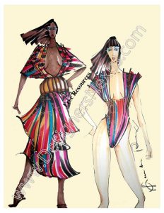 V21 Freehand Fashion Illustration for Design Portfolio