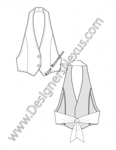 021- tieback halter vest flat fashion sketch template