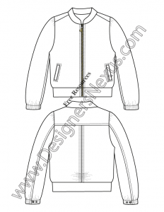 022- windbreaker jacket fashion flats sketch template