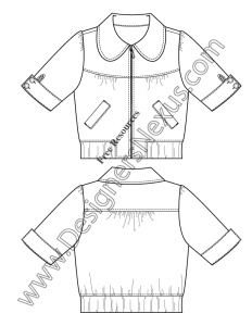 024- peter pan jacket flat fashion sketch template
