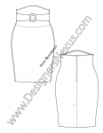 V30 Belted High-Waist Pencil Skirt Illustrator Fashion Technical ...