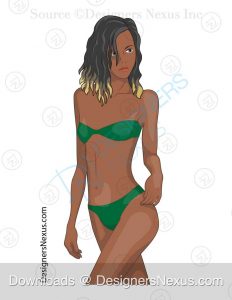 Rendered Female Fashion Figure Sketch 030 preview