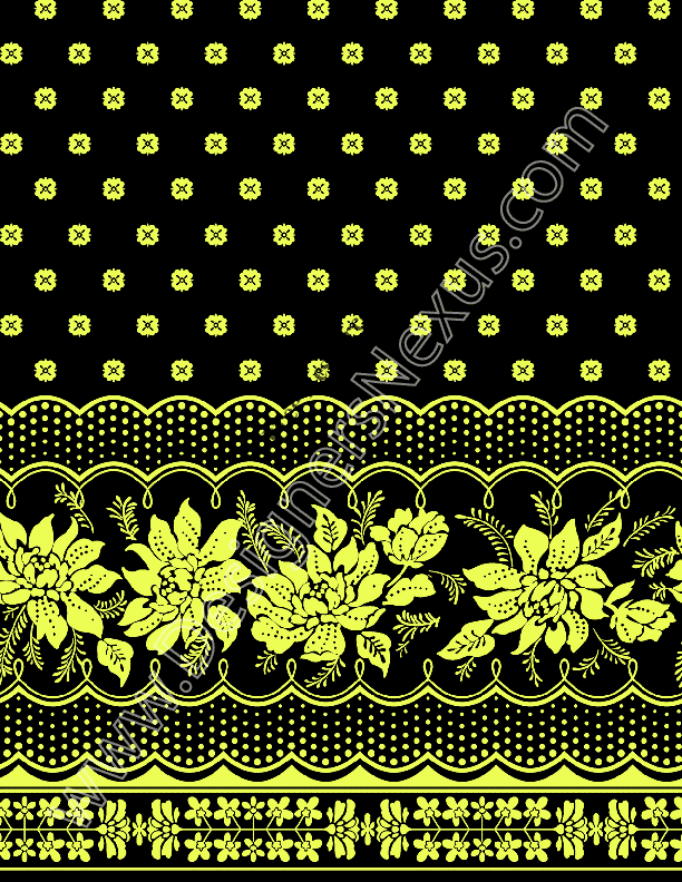 030- floral border print seamless textile design