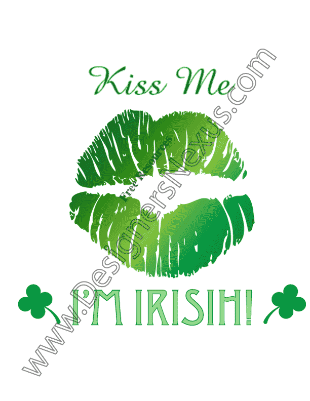 031-Free-St-patricks-day-kiss-me-im-irish-clovers-vector-graphic