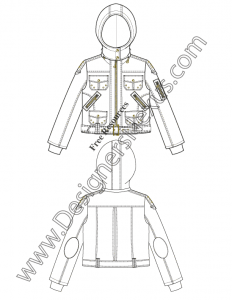 031- jacket free illustrator flat fashion sketch