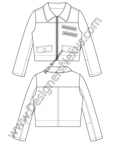 034 vector illustrator flat fashion sketch jacket template