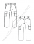 V35 Kids Cargo Pants Fashion Flat Sketch - Designers Nexus