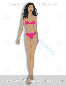 037 fashion croqui female figure sketch preview