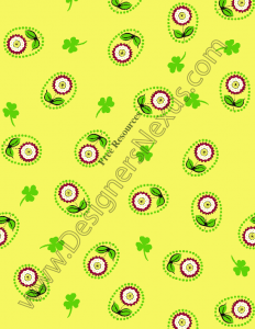 037- irish Seamless Clover Leaf Print Fabric Pattern