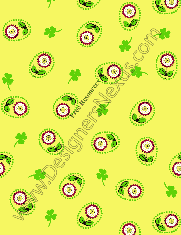 037- irish Seamless Clover Leaf Print Fabric Pattern