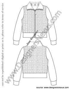 037 smocked jacket illustrator flat fashion sketch template