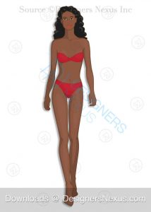 039 fashion croqui female figure sketch preview image