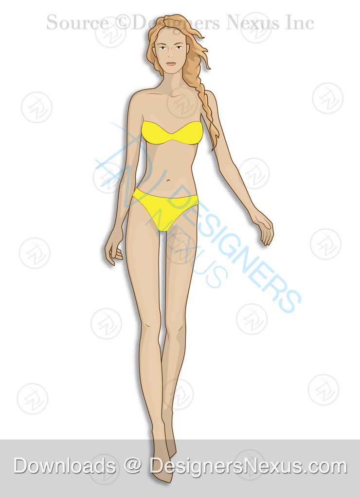 040 fashion croqui female figure sketch preview image