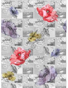 040- floral newspaper seamless digital pattern swatch