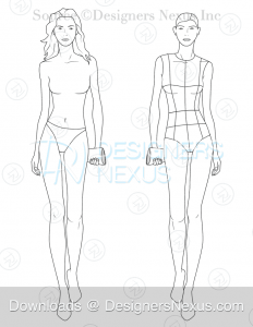 048 fashion croqui template female preview