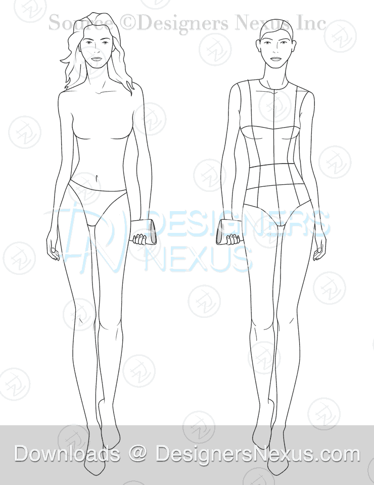 Female Croquis 80 Free Fashion FIgure Templates