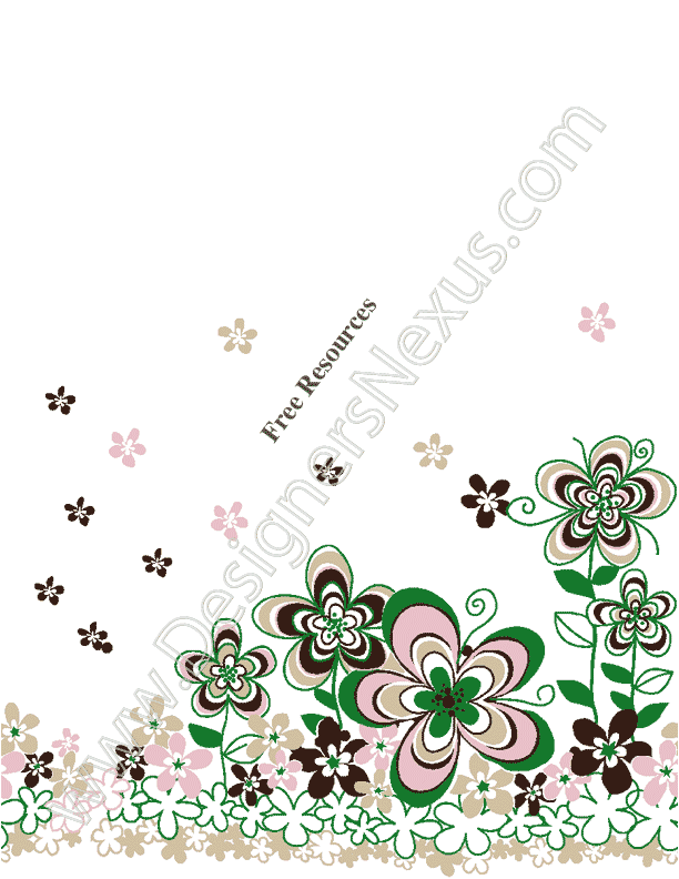 049- seamless floral border print digital pattern