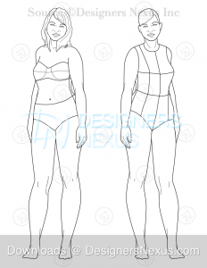 050 fashion croqui template female preview