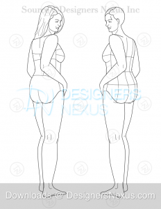 051 fashion croqui template female preview