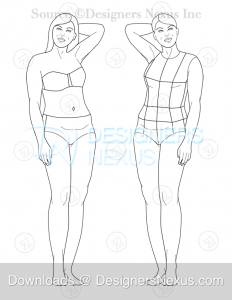 053 fashion croqui template female preview image