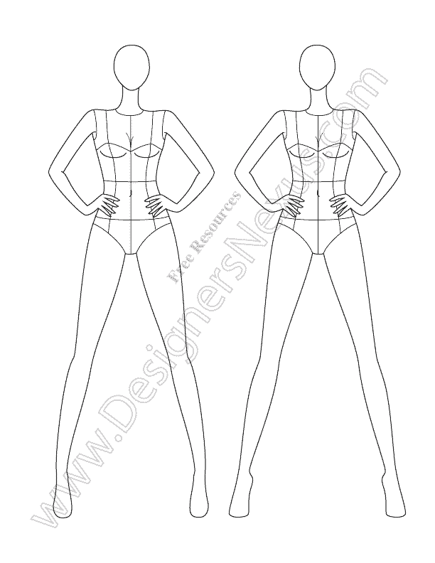 061-Front-view-Free-Fashion-Figure-Croqui-Template-vector