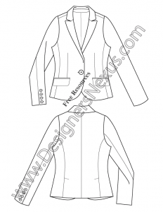 068- classic blazer fashion flat sketches illustrator