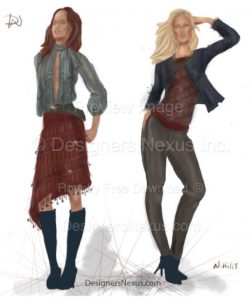 Fashion Sketches women's wear Illustration 064