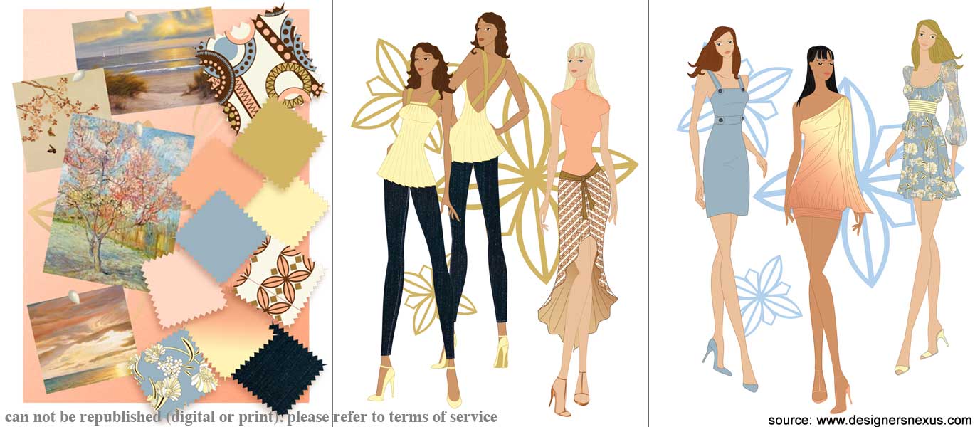 Fashion Portfolio Mood Board & Fashion Illustrations