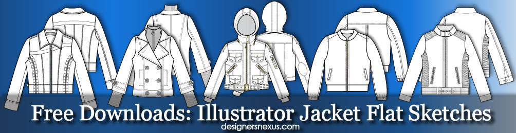 Download Free Illustrator Fashion Templates: Jacket Flat Sketches