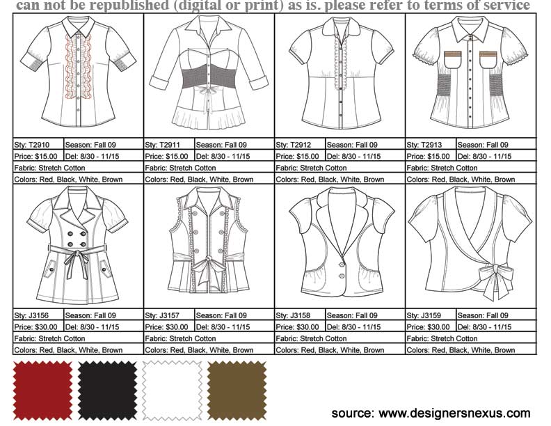 Fashion Line Sheet Example