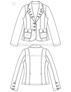 flat fashion sketch blazer 015 preview