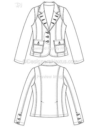 flat fashion sketch blazer 015 preview