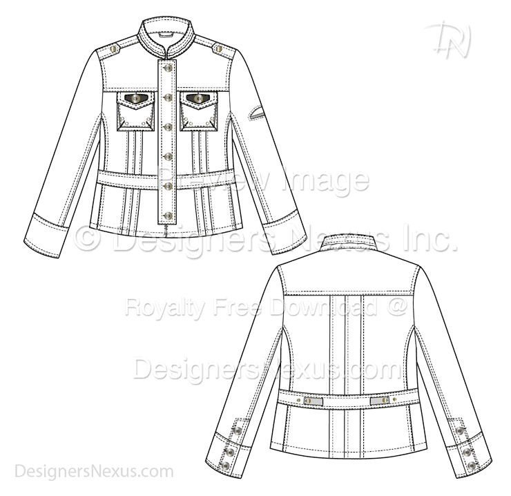 Fashion Sketching & Design Templates: Blazer Fashion Sketches/Flats