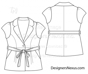 flat fashion sketch blazer 019 download preview