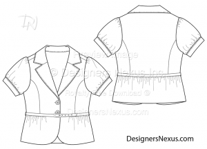 flat fashion sketch blazer 023 preview