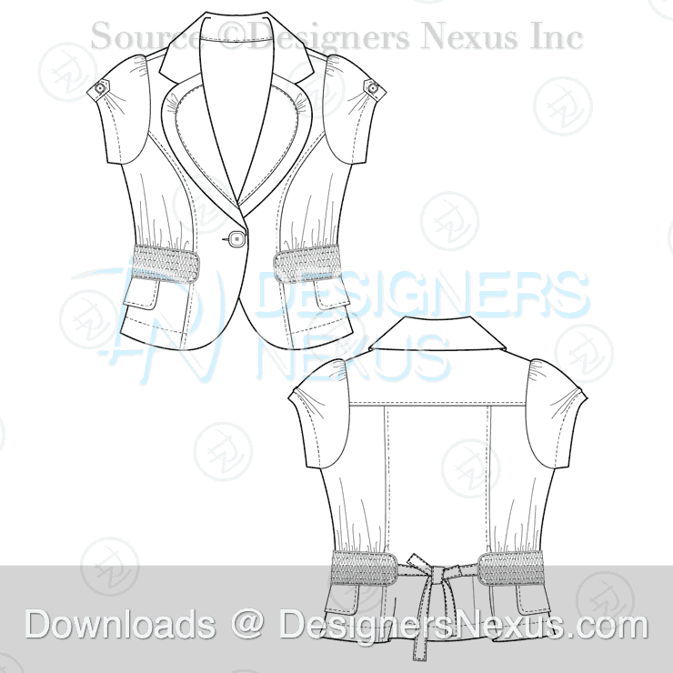 flat fashion sketch blazer 025 preview