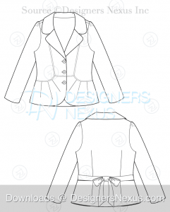 flat fashion sketch blazer 026 preview image