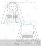 Fashion Sketches- Blazer Template 028 - Designers Nexus