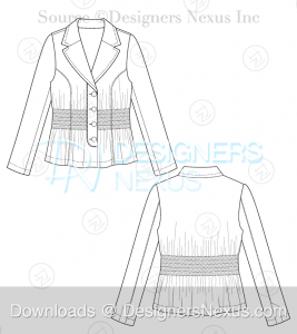 flat fashion sketch blazer 028 preview image