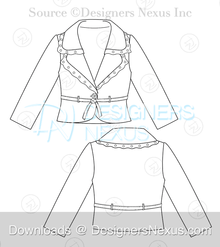 flat fashion sketch blazer 030 preview image