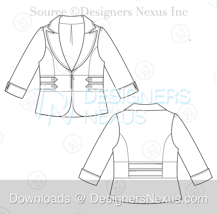 flat fashion sketch blazer 031 preview image