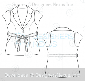 flat fashion sketch blazer 033 preview image