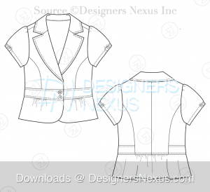 flat fashion sketch blazer 034 preview image