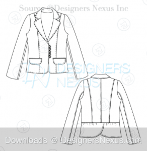 Fashion Sketching & Design Templates: Blazer Fashion Sketches/Flats