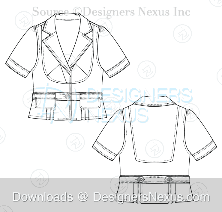 Fashion Sketching & Design Templates: Blazer Fashion Sketches/Flats