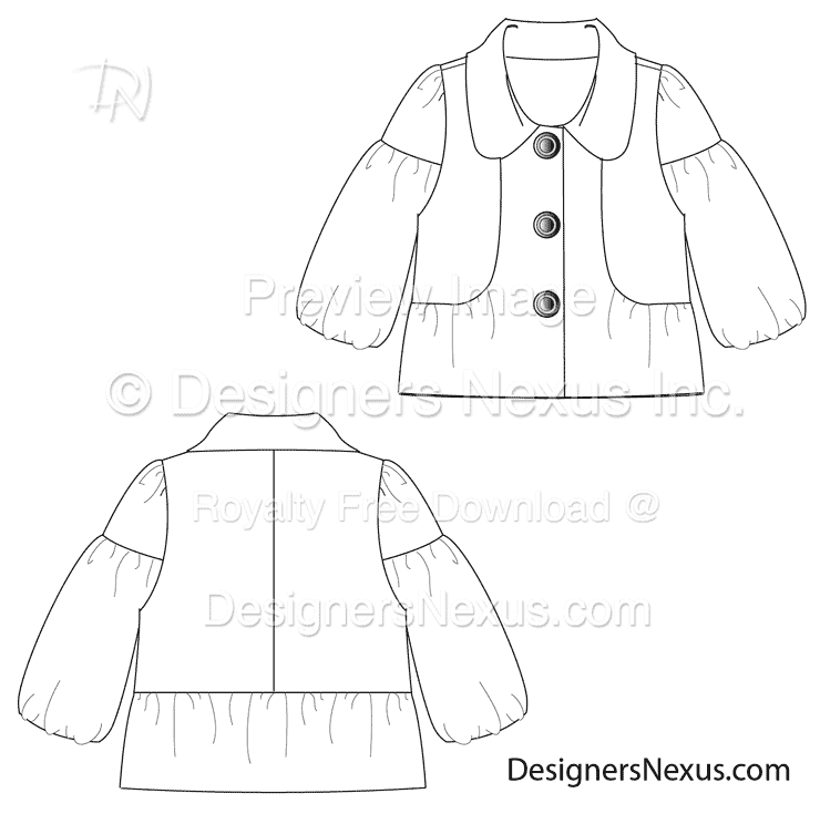 flat fashion sketch coat 022 preview
