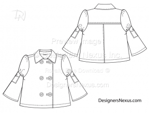 flat fashion sketch coat 023 preview
