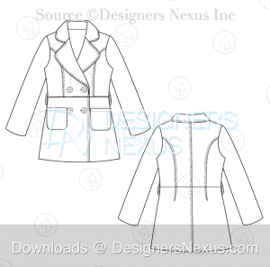 flat fashion sketch coat 027 preview image