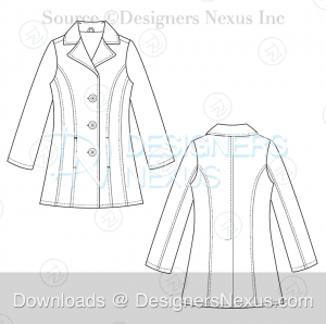 flat fashion sketch coat 029 preview image